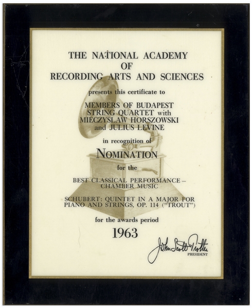 Grammy Nomination for Best Classical Performance in 1963
